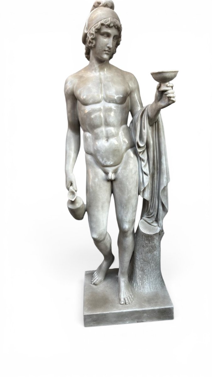 Sculpture Of Ganymede In Italian Marble, 20th Century-photo-5