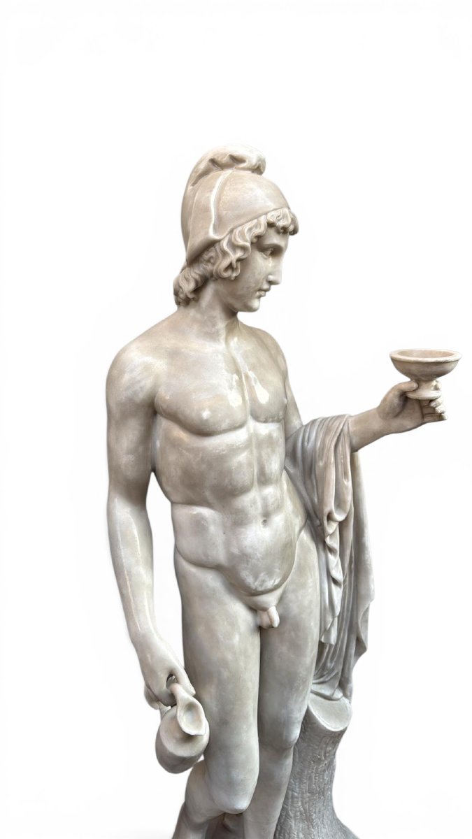 Sculpture Of Ganymede In Italian Marble, 20th Century-photo-7