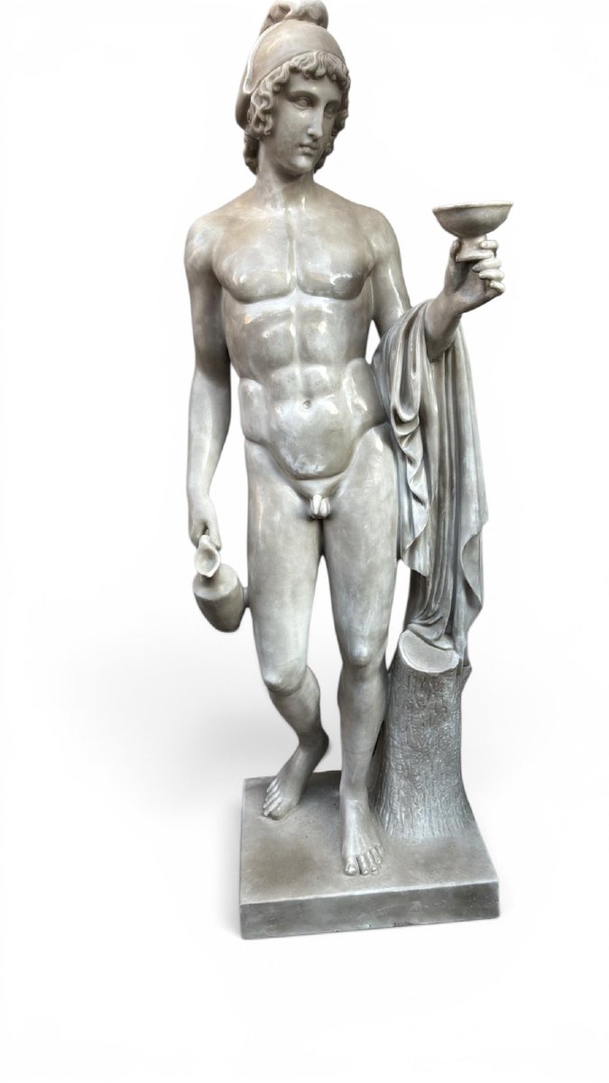 Sculpture Of Ganymede In Italian Marble, 20th Century