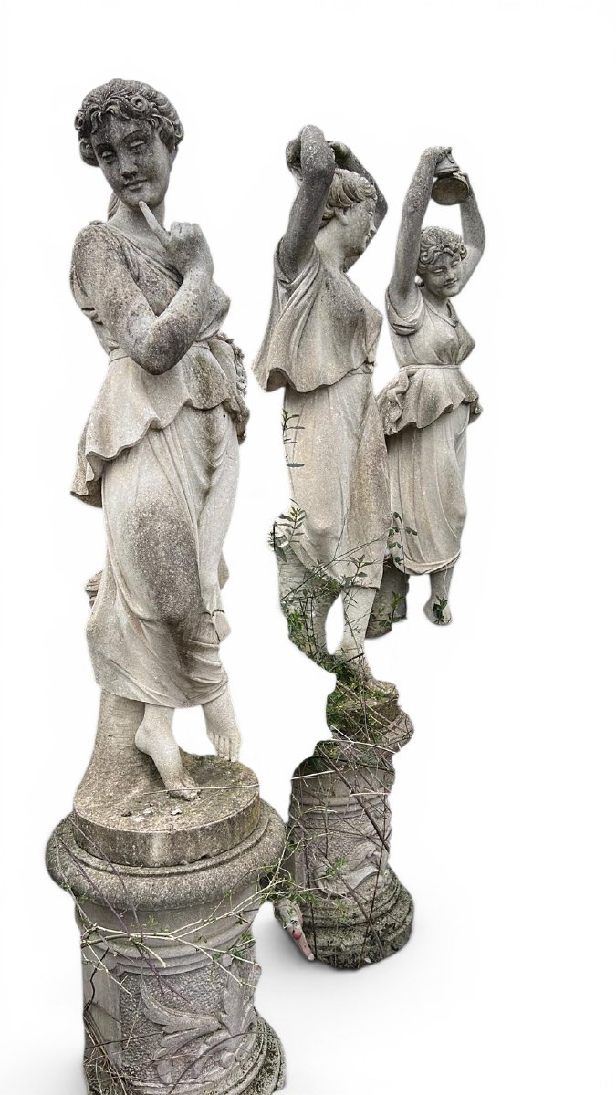 Ensemble des Quatre Saisons en pierre de Vicence, Italie, années 1970