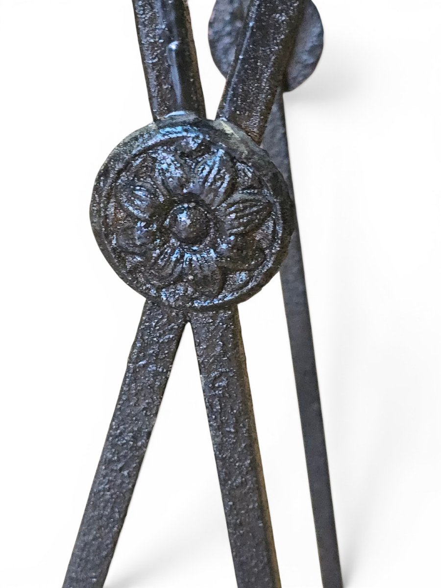 Paire de piédestaux en fer forgé de style classique, années 1950-photo-2