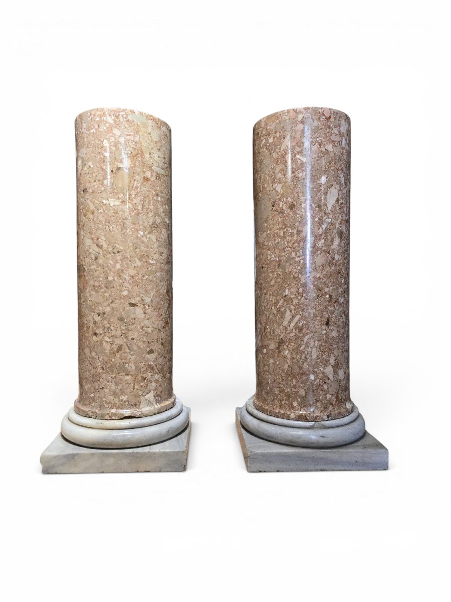 Pair Of Breccia Marble Pedestals, Late 18th Century-photo-4