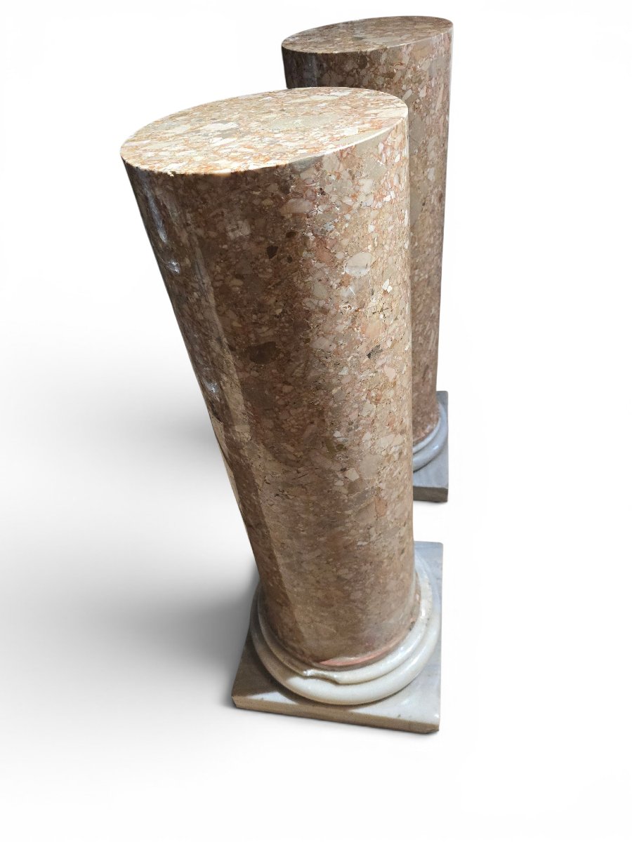 Pair Of Breccia Marble Pedestals, Late 18th Century-photo-6