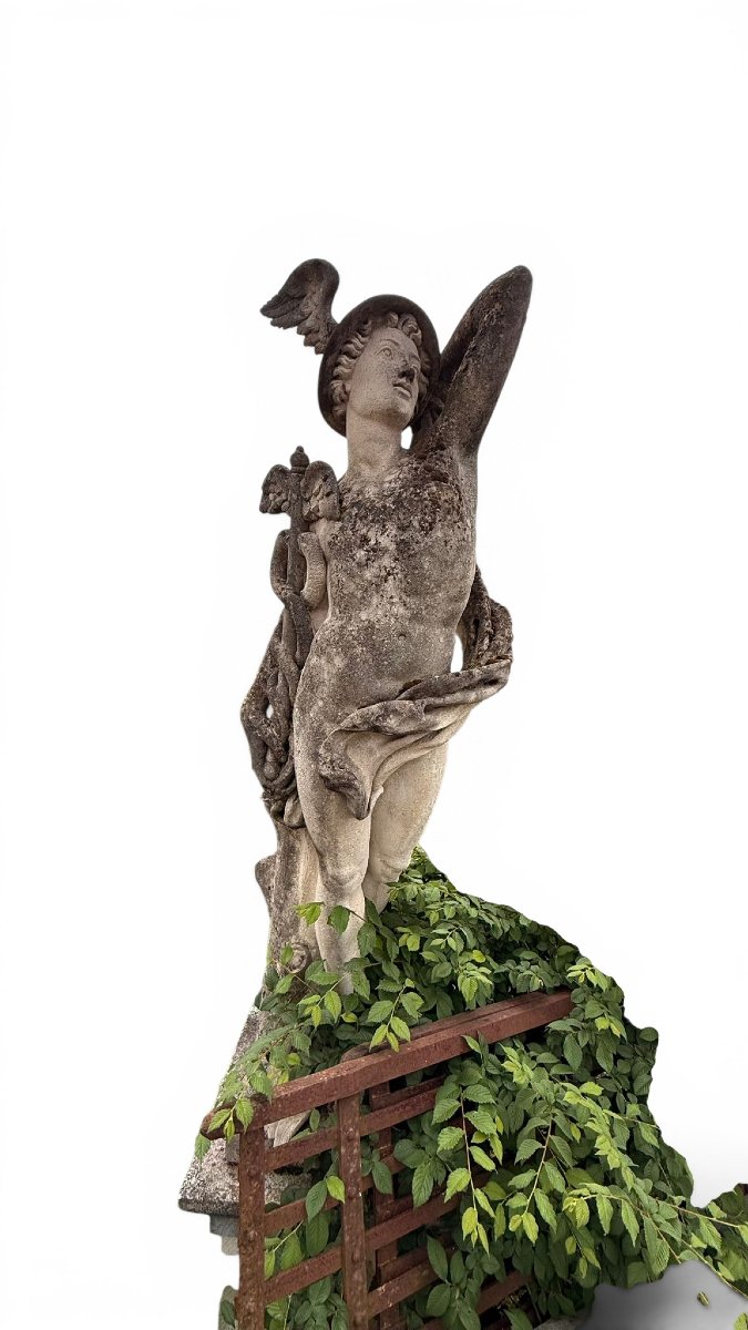 Sculpture Of Mercury Carved From Vicenza Stone, Italy, 1970s-photo-2