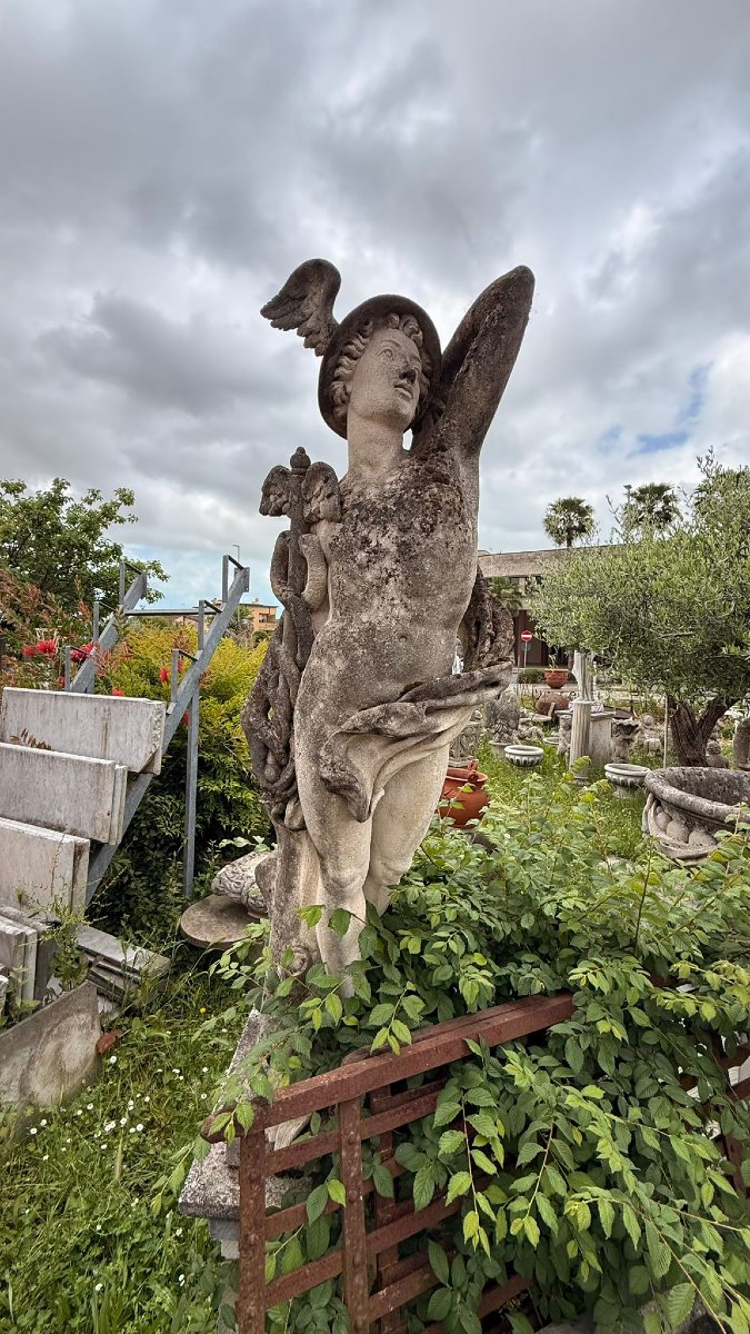 Sculpture Of Mercury Carved From Vicenza Stone, Italy, 1970s
