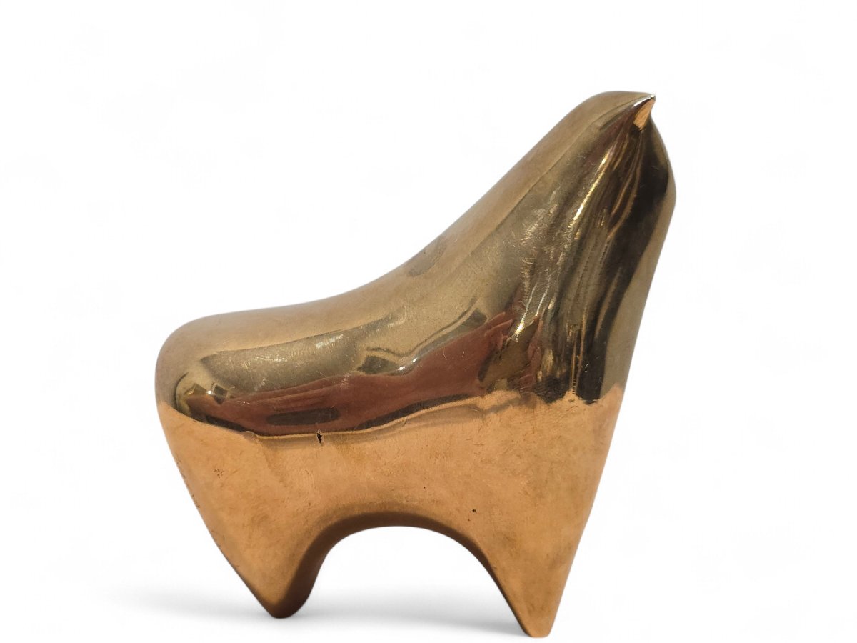 Sculpture de taureau en bronze moderniste, signée et numérotée