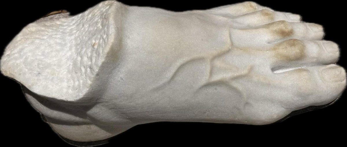Pair Of Carved Marble Legs, Classical Greek Style, Italy, Second Half Of The 20th Century-photo-2