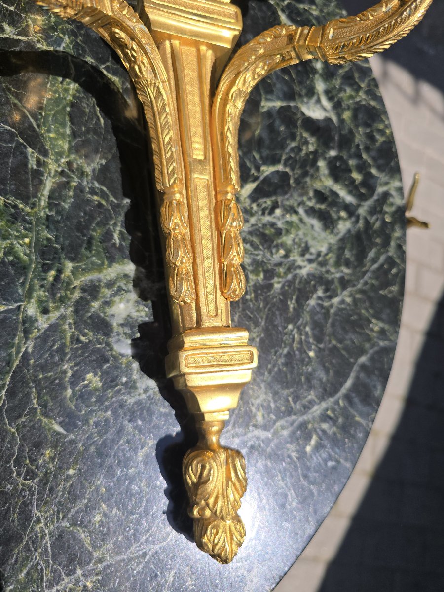 Pair Of French Gilt-bronze Wall Sconces, Early 20th Century-photo-3