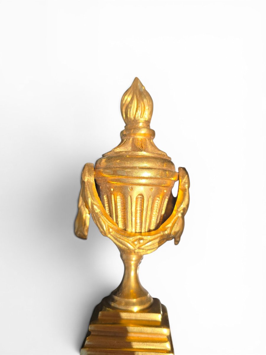 Pair Of French Gilt-bronze Wall Sconces, Early 20th Century-photo-2
