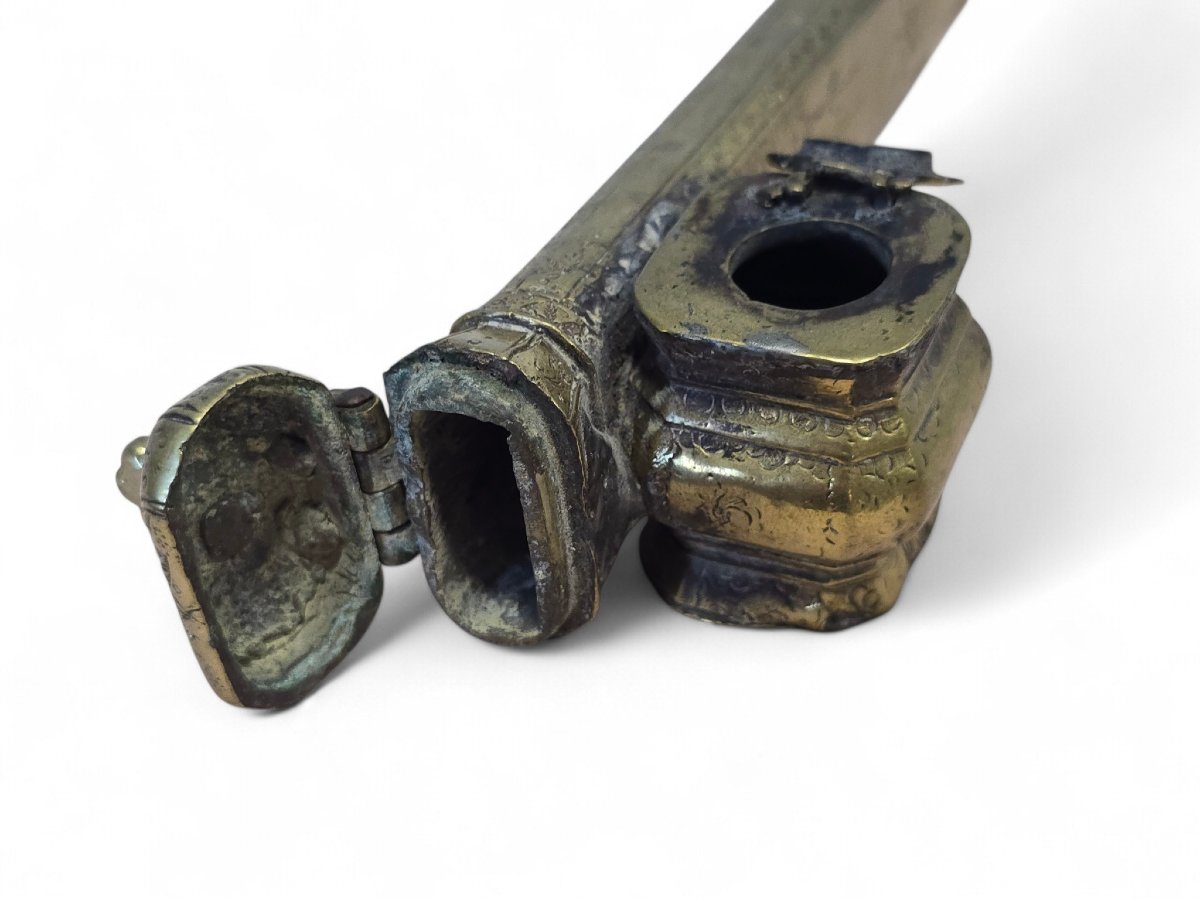 Encrier ottoman en bronze gravé, fin XVIIIe siècle-photo-4