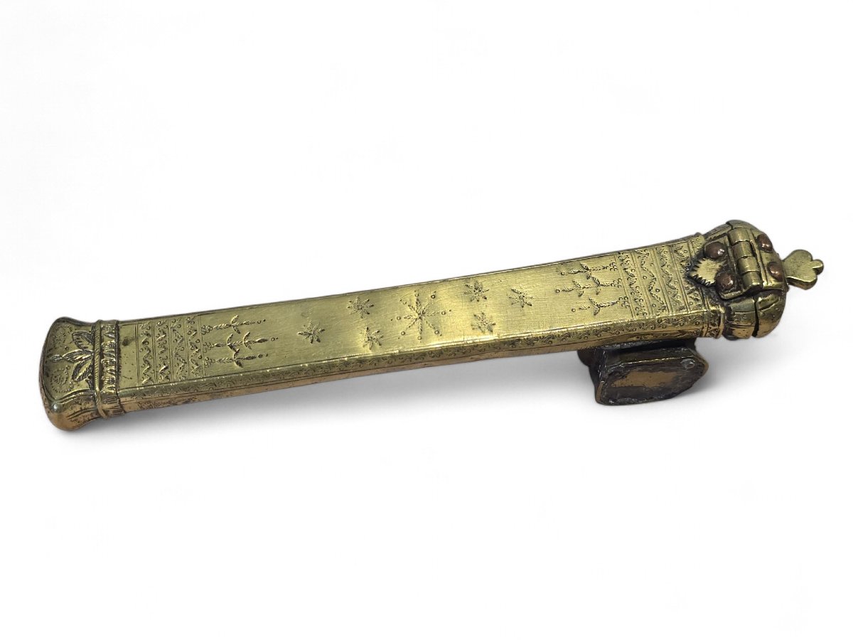 Encrier ottoman en bronze gravé, fin XVIIIe siècle-photo-3