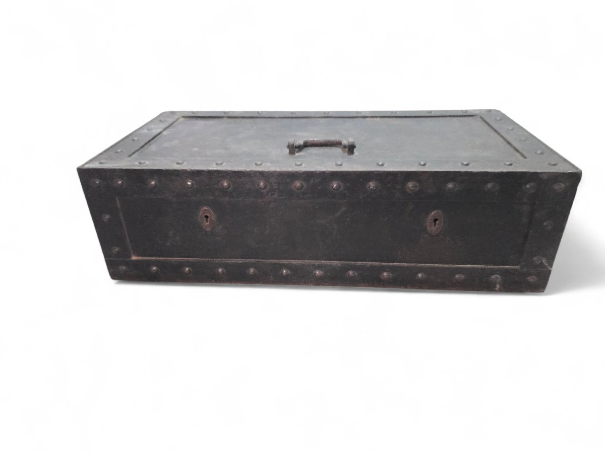 19th-century German Wrought-iron Travel Safe-photo-4