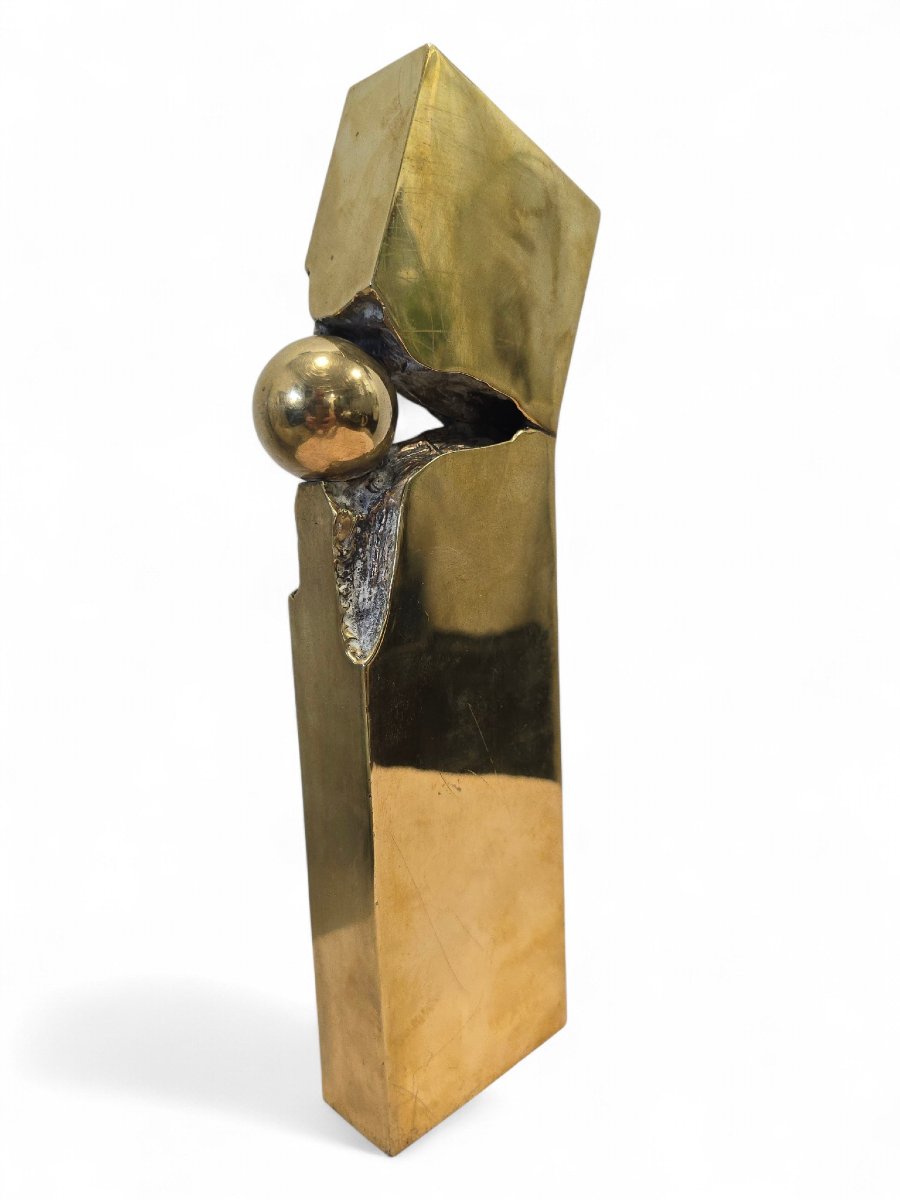 Abstract Sculpture In Solid Bronze, Signed And Numbered, 1970s-photo-3