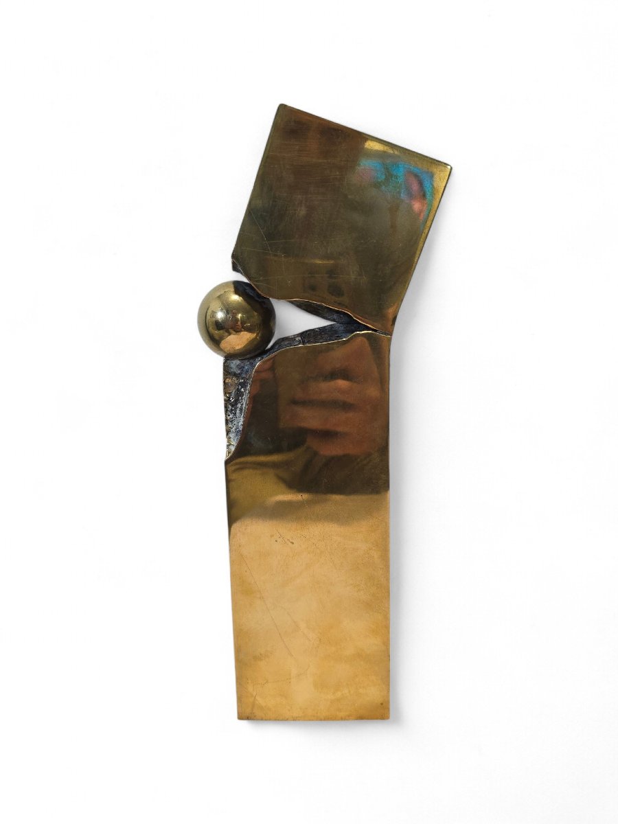 Abstract Sculpture In Solid Bronze, Signed And Numbered, 1970s-photo-6