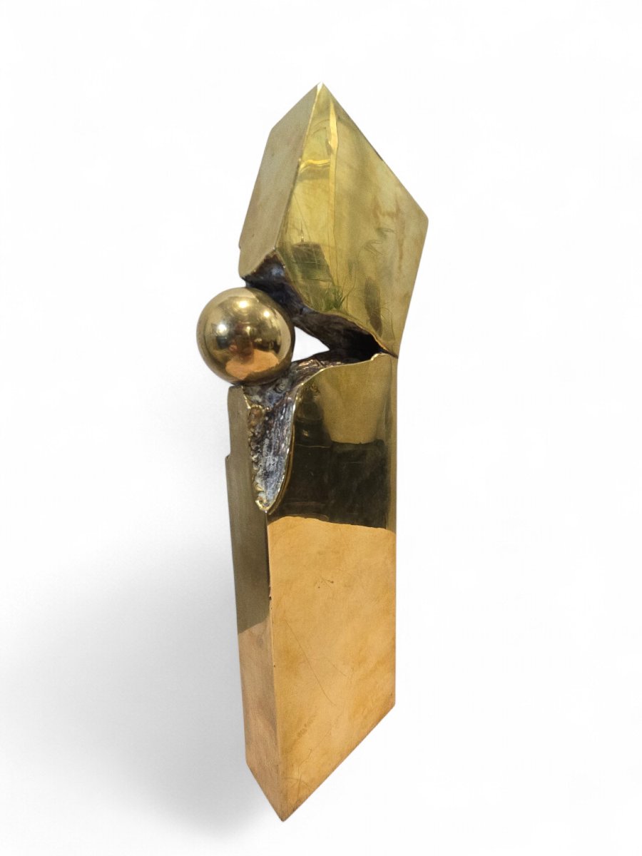 Abstract Sculpture In Solid Bronze, Signed And Numbered, 1970s
