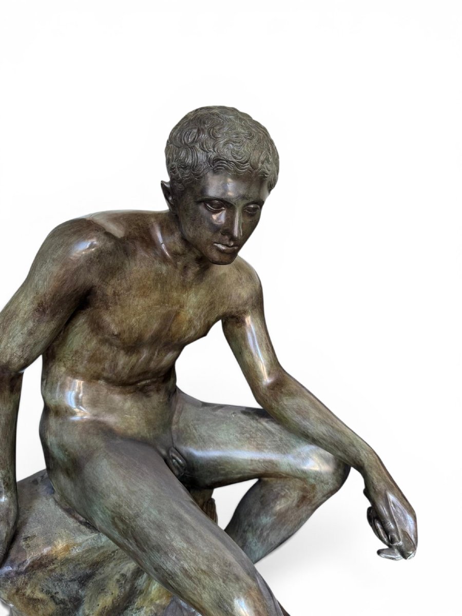 Sculpture monumentale en bronze d'Hermès d'après Lysippe, seconde moitié du XXe siècle-photo-3