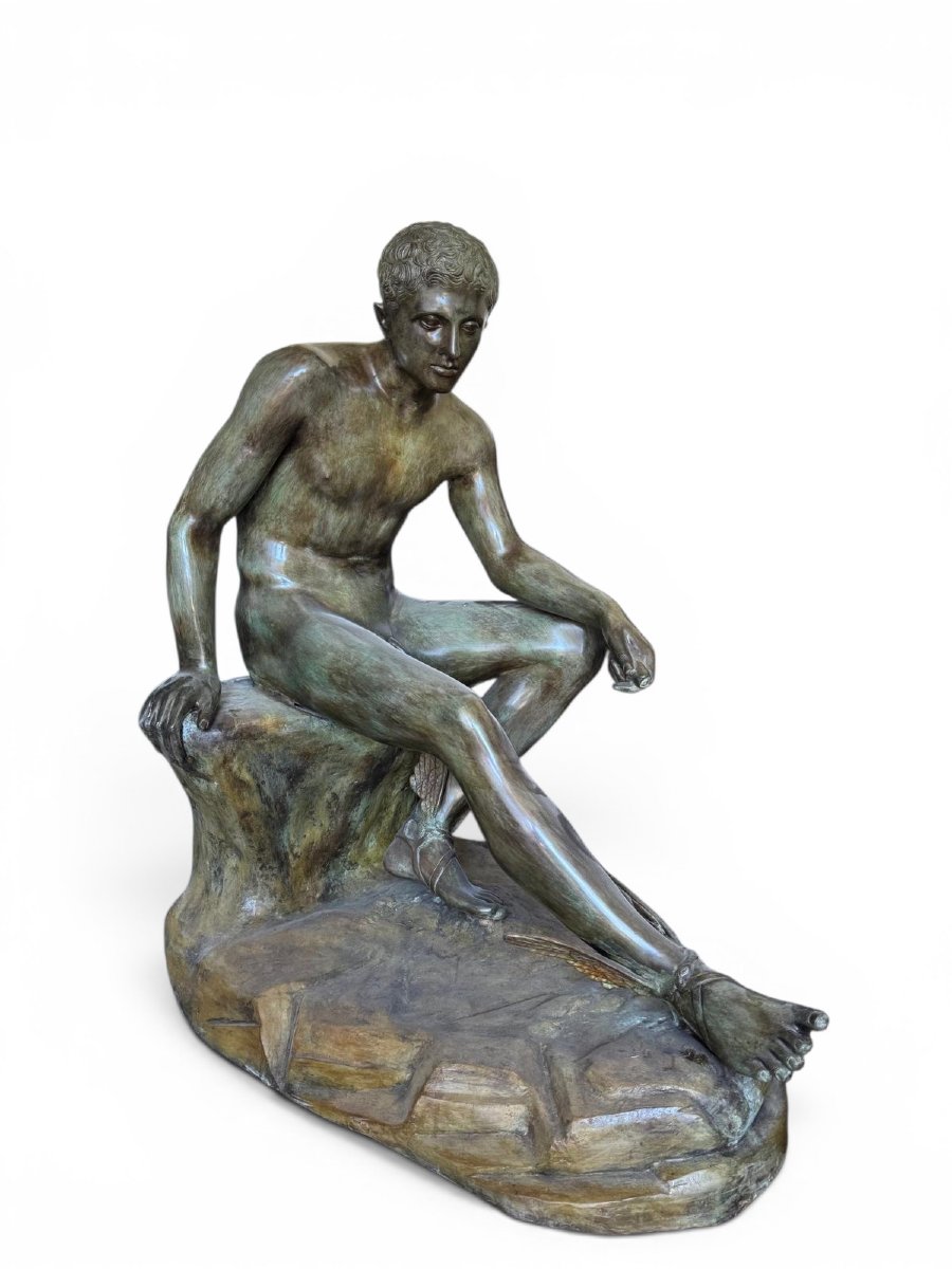 Sculpture monumentale en bronze d'Hermès d'après Lysippe, seconde moitié du XXe siècle