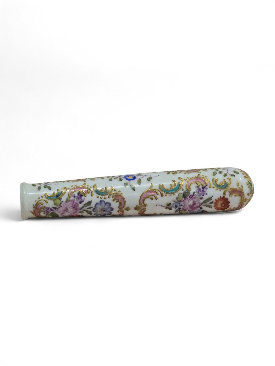 Hand-painted Porcelain Door Handle, 19th Century-photo-2
