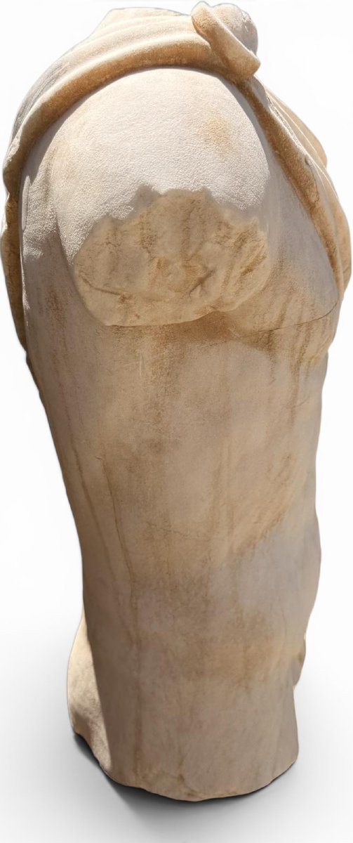 Torse en marbre grec sur socle en marbre, années 1950-photo-1