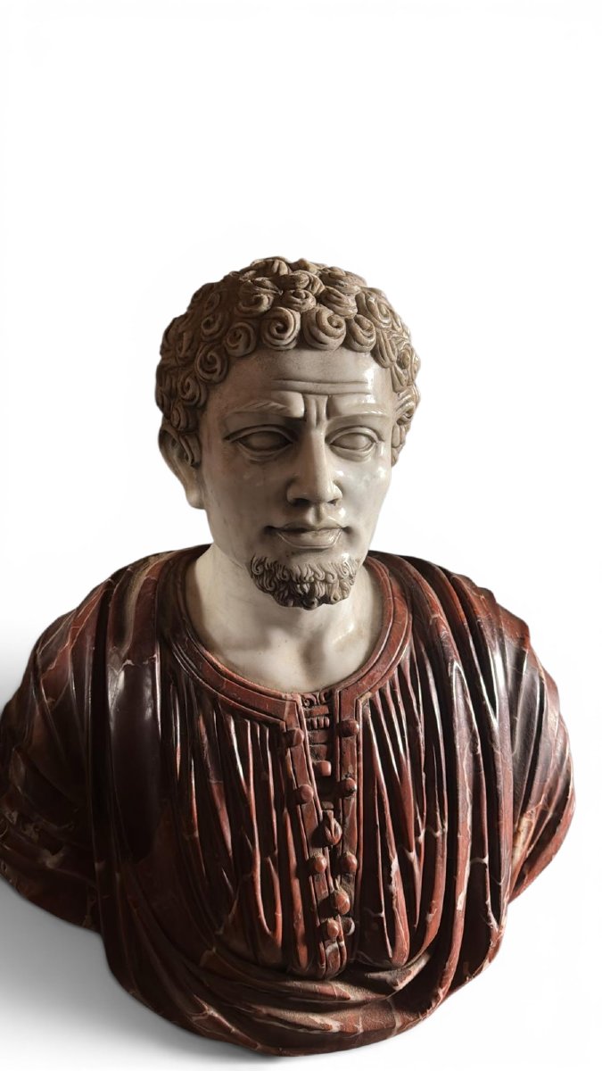 Buste d'empereur romain du début du XXe siècle à la patine remarquable-photo-3