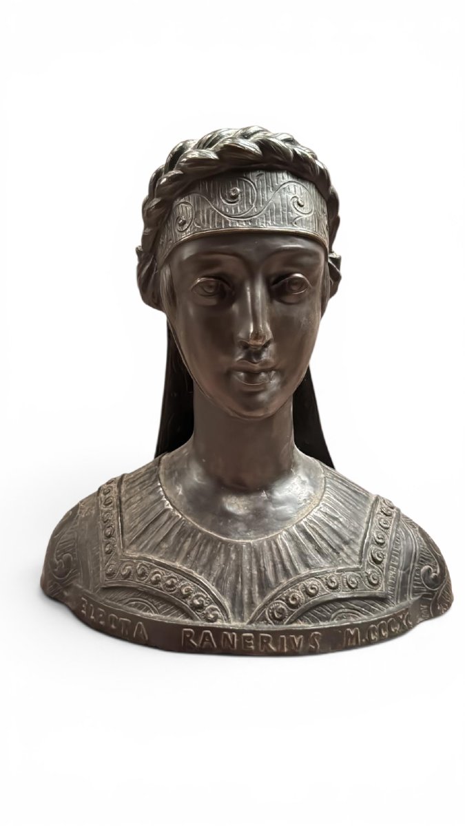 Bronze Bust Of A Classical Woman, Grand Tour Style, 20th Century