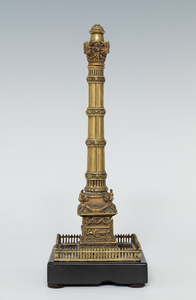 Colonne romaine du Grand Tour, XIXe siècle, en bronze travaillé-photo-3