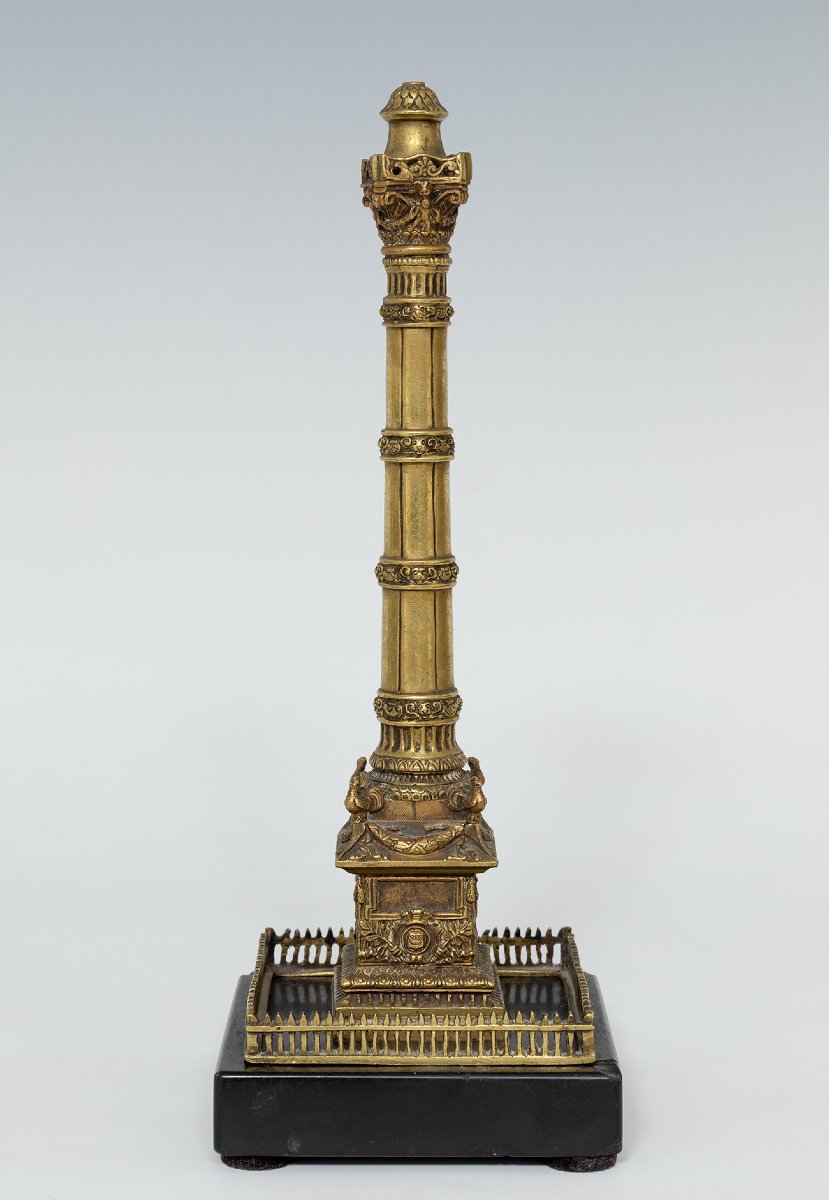 Colonne romaine du Grand Tour, XIXe siècle, en bronze travaillé-photo-4