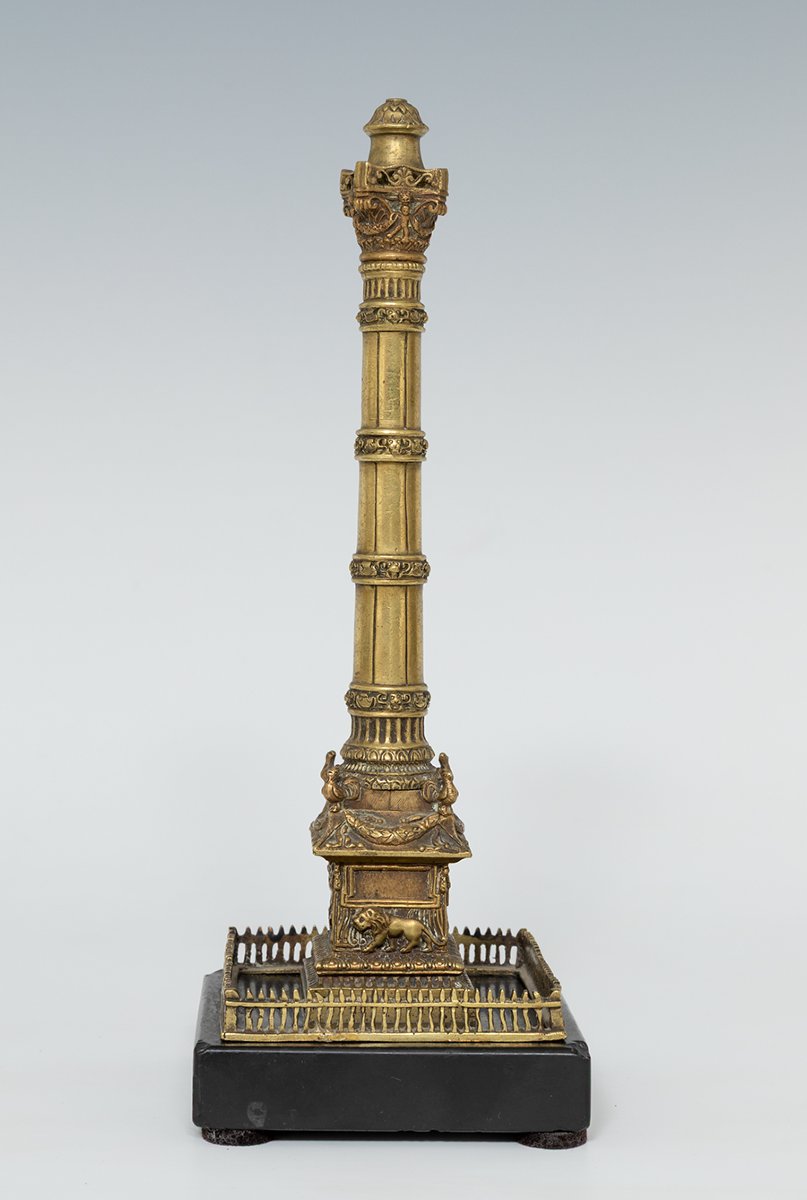 Colonne romaine du Grand Tour, XIXe siècle, en bronze travaillé-photo-1