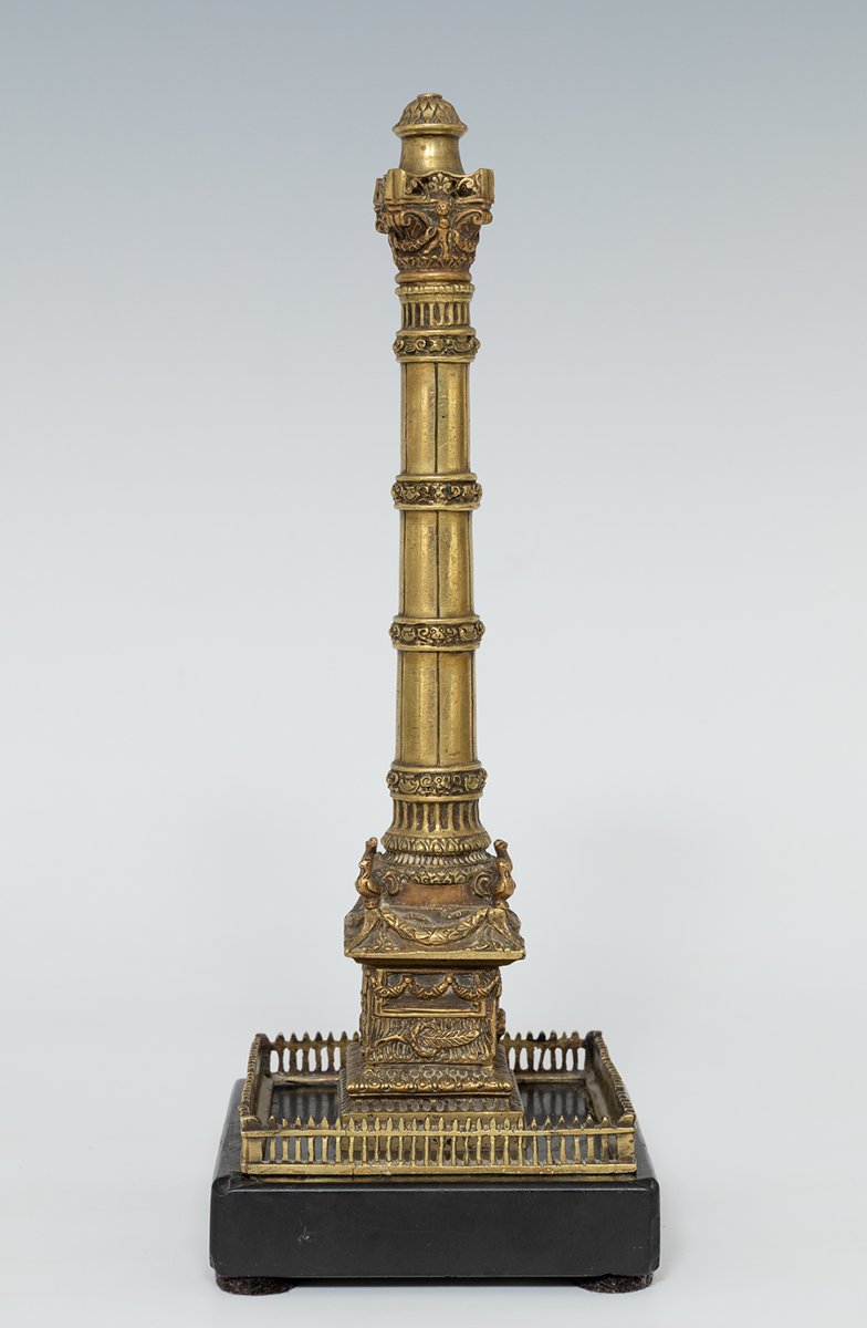 Colonne romaine du Grand Tour, XIXe siècle, en bronze travaillé