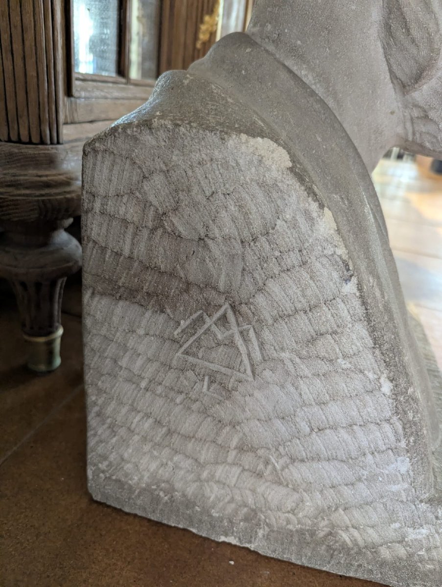 Buste d'Hippocrate, école française du XIXe siècle, signé-photo-4