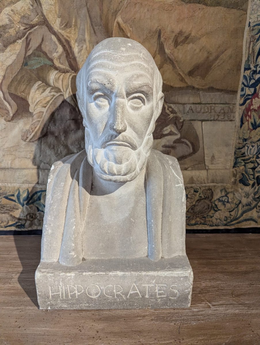 Buste d'Hippocrate, école française du XIXe siècle, signé