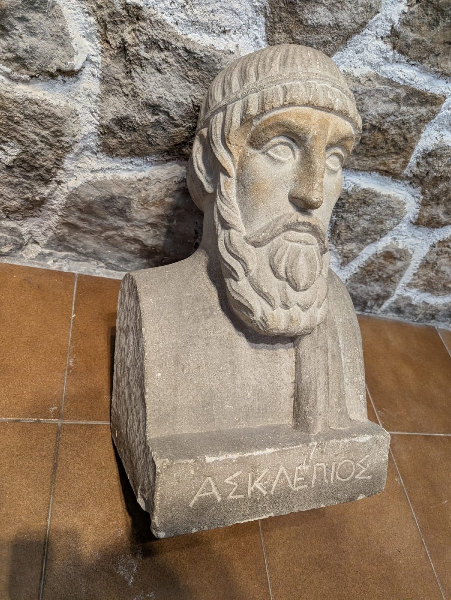 Bust Of Aesculapius, 19th-century French School, Signed-photo-4
