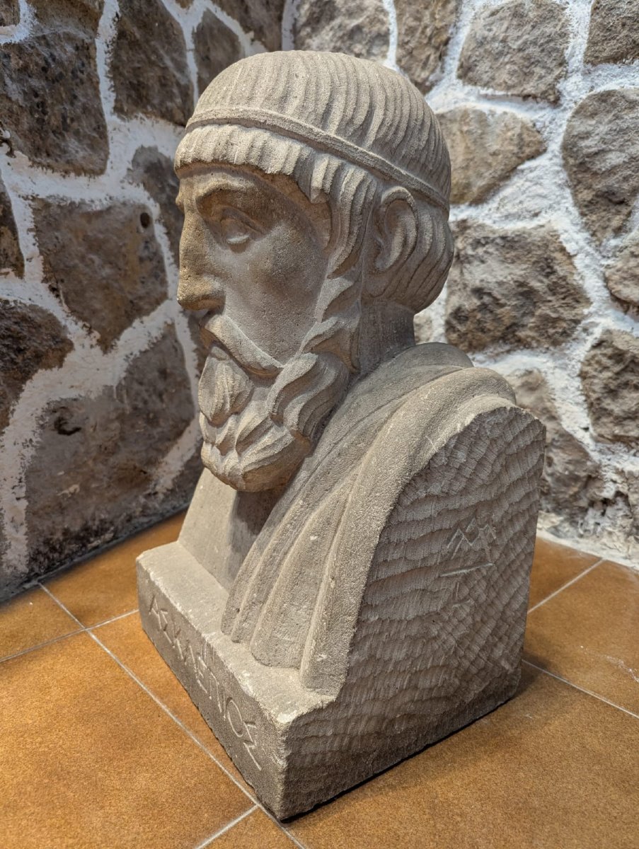 Bust Of Aesculapius, 19th-century French School, Signed-photo-2