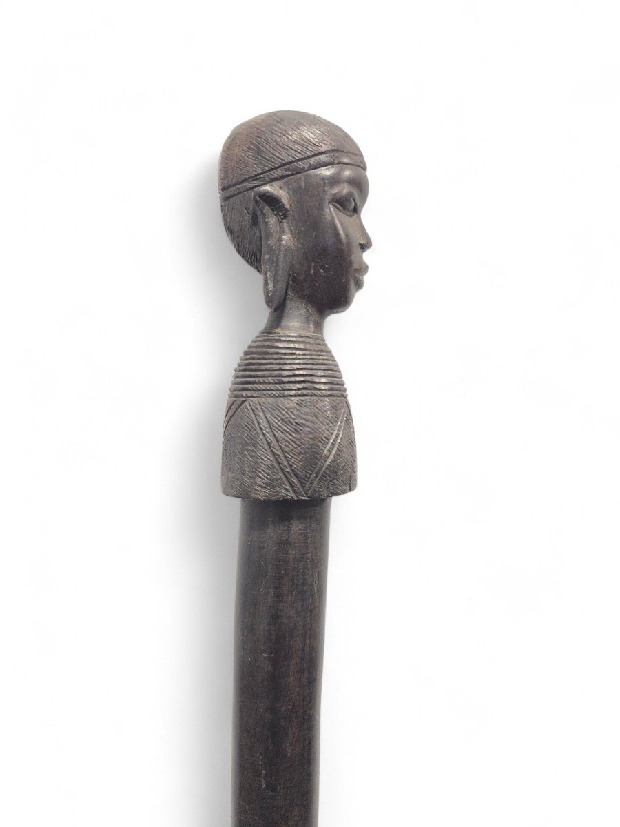 Large Maasai Ceremonial Dagger Made Of Ebony, 1960s-photo-3