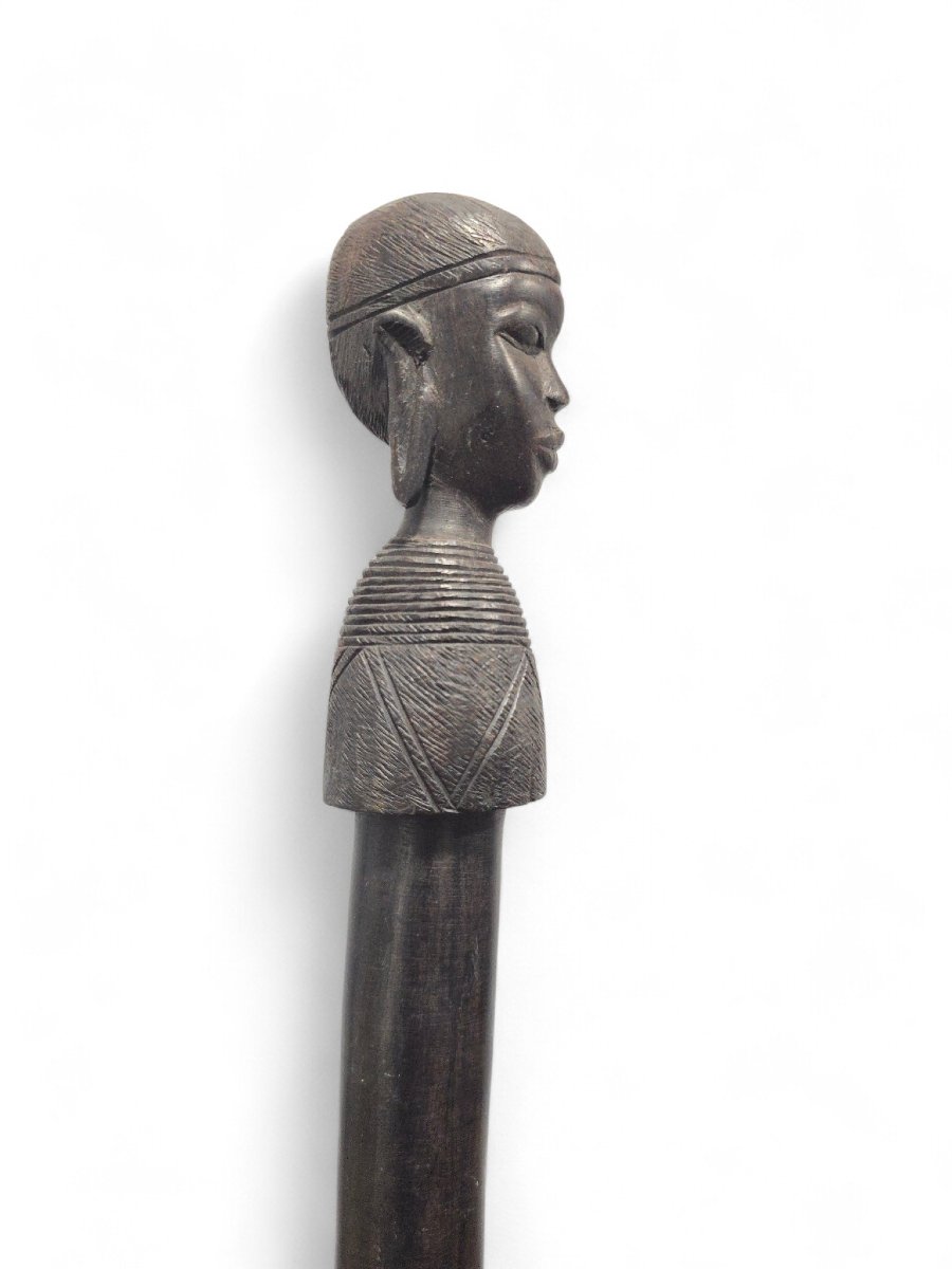Large Maasai Ceremonial Dagger Made Of Ebony, 1960s-photo-3