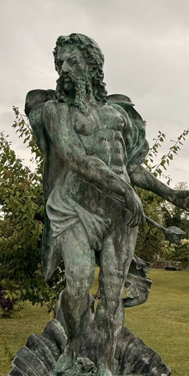 Fontaine  en bronze de Neptune (Poséidon), Naples, Italie, années 1980-photo-1