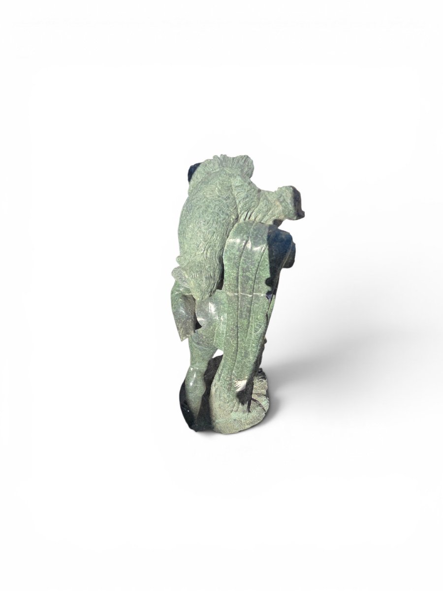 Sculpture d'Hercule en serpentine, XIXe siècle-photo-2