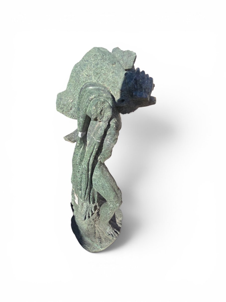 Sculpture d'Hercule en serpentine, XIXe siècle-photo-1