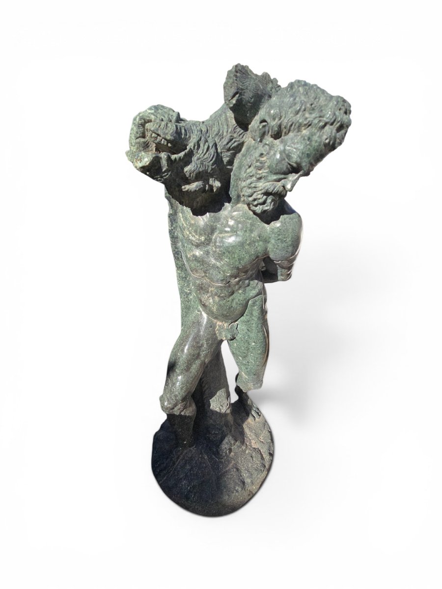 Sculpture d'Hercule en serpentine, XIXe siècle-photo-3