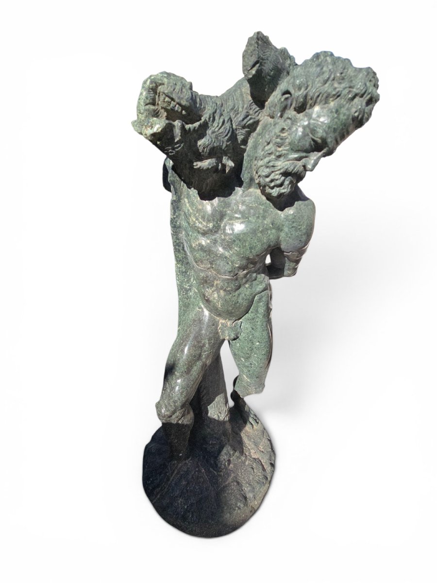 Sculpture d'Hercule en serpentine, XIXe siècle-photo-5