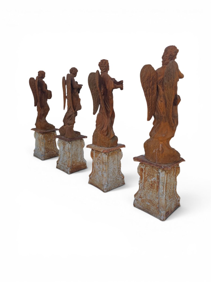 Set Of The Four Seasons In Patinated Iron, 1970s-photo-2