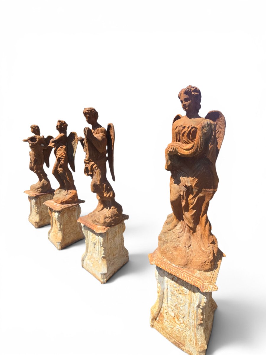 Set Of The Four Seasons In Patinated Iron, 1970s-photo-1