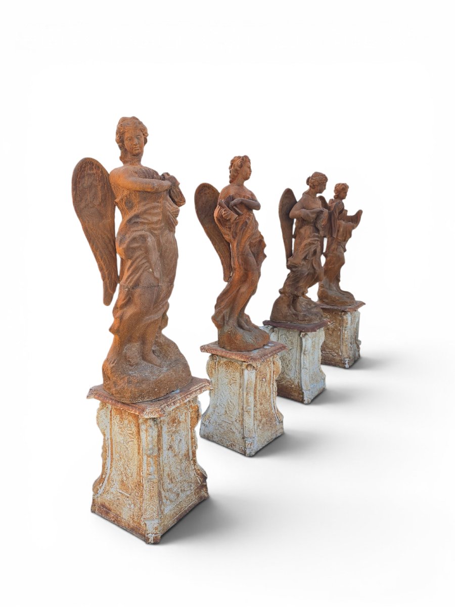 Set Of The Four Seasons In Patinated Iron, 1970s