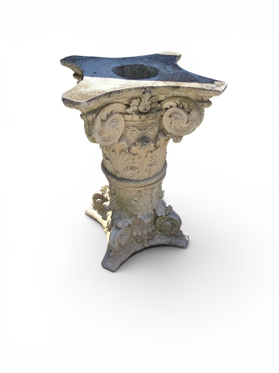 Pair Of Classic Plaster Capitals, 1950s-photo-2
