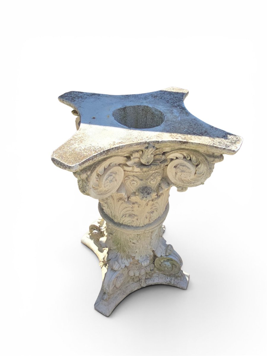 Pair Of Classic Plaster Capitals, 1950s-photo-1