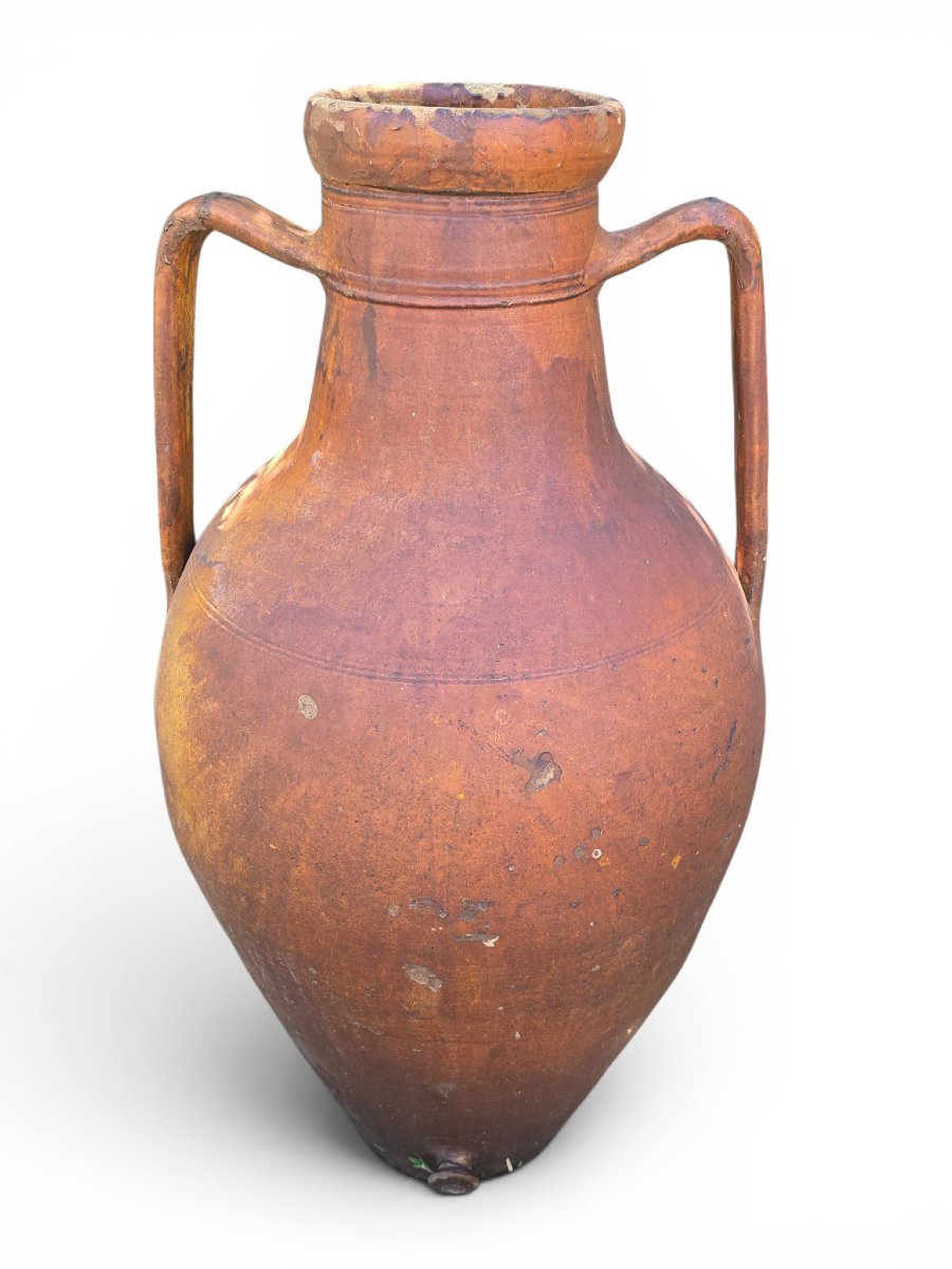 Pot  en terre cuite émaillée avec anses, Italie, années 1950-photo-4