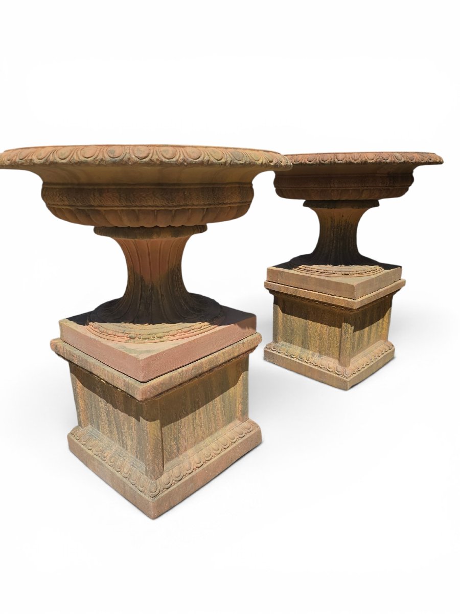 Pair Of Greek-style Terracotta Kraters, Second Half Of The 20th Century-photo-4