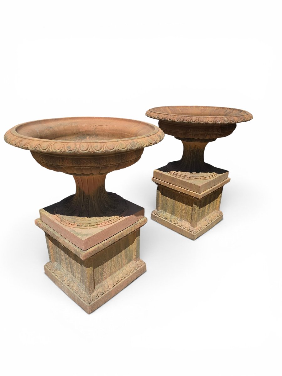 Pair Of Greek-style Terracotta Kraters, Second Half Of The 20th Century