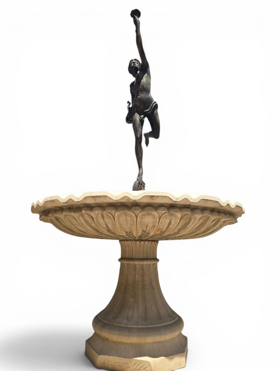 Classic Marble And Bronze Fountain, Naples, 1950s-photo-6
