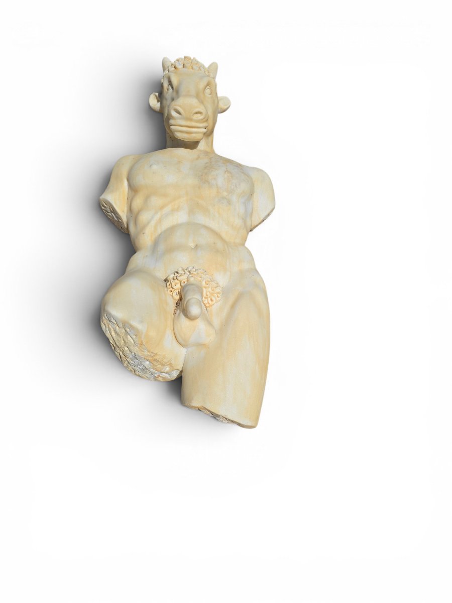 Marble Sculpture Of The Minotaur (greek Mythology)